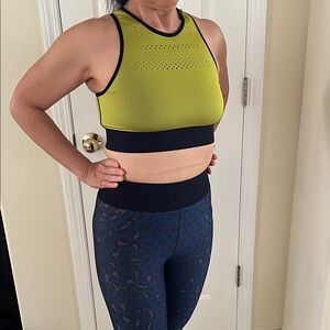 Ultracor Lime Crop Top and Blue Cheetah Print Leggings